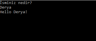 C Sharp İsim Yazdırma