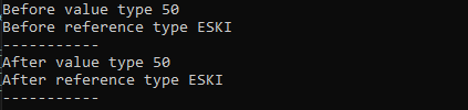 Reference ve Value Type Parametre